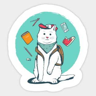 cat back to school Sticker